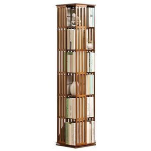 360° Draaibare Boekenplank, 5/6 Tiers Bamboe Studenten Boekenplank, Hoek Vloer Staande Boekenplanken Opbergkast Kabinetrek, Geschikt Voor Woonkamer En Slaapkamer