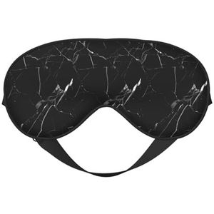 Zwart Marmer Unisex Elastische Verstelbare Gesp Ontwerp Verduisterend Slaap Oogmasker voor Thuis Reizen Yoga Kantoor Nap
