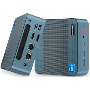 BOSGAME P2 Lite Windows 11 Pro Gaming PC, Intel Core i5-12600H, 12C/16T (tot 4,5GHz), 32GB DDR4 RAM 512 GB PCIe3.0 SSD, 4K @60Hz Triple Display, HDMI, USB-C, USB3.2, LAN, Wi-Fi6, BT5.2