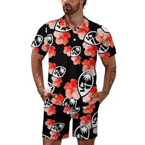Guam Tribal Hibiscus Poloshirt Set Korte Mouw Trainingspak Set Casual Strand Shirts Shorts Outfit XL
