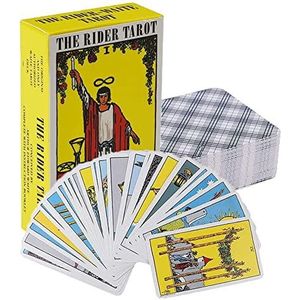 Smoostart 78 tarotkaarten met gidsboek, PVC waterdicht anti-rimpel luxe goudfolie klassieke rijder waite tarotkaarten dek met prachtige doos voor