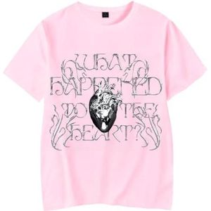 Aurora Merch What Happened to The Heart T-shirt korte mouw pak unisex klassieke mode T-shirts, roze, M