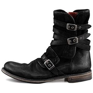 ZHITONG 2021 Nieuwe dames Combat Boots Unisex Enkellaarzen Lederen Comfortabele Platte Schoenen Winter Waterdichte Antislip Sneeuwlaarzen Comfortabele Mode Platte Laarzen Zwart-45