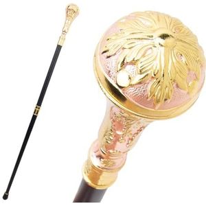 35 In Goudroze Ronde Mode Wandelstok, voor Feest Decoratieve Wandelstok Elegante Kroes Knop Stok