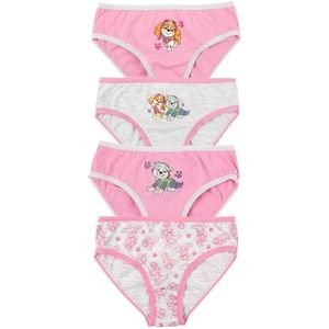 Paw Patrol Panty voor meisjes, kinderonderbroek, slip, ondergoed, roze/grijs, verpakking van 4 stuks, roze/grijs, 110-116