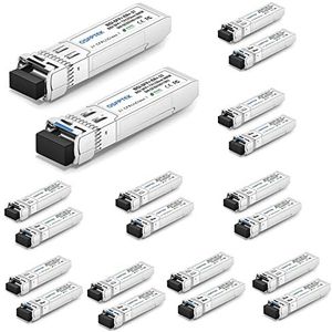 10 paren 10GBASE-BiDi SFP+ SMF Zendontvanger, 10Gbe mini gbic module Compatibel met Cisco SFP-10G-BX60U/SFP-10G-BX60D 1270nm/1330nm-TX/1330nm/1270nm-RX 60km DDM LC, tot 60km