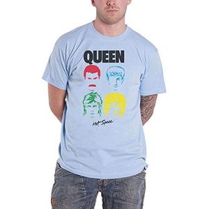 Queen T Shirt Hot Space Album Band Logo nieuw Officieel Light Blauw L