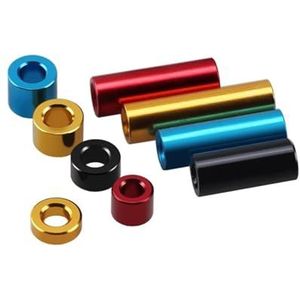 10 stuks aluminium platte ring M3 ronde holle afstandhouder zonder draad(Silvery,M3x6x12)