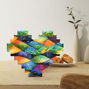 Bouwsteenpuzzel hartvormige bouwstenen regenboog vis schaal puzzels blok puzzel voor volwassenen 3D micro bouwstenen voor home decor bakstenen set