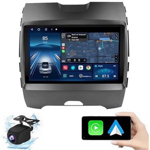 Android 14.0 2 Din Autoradio 9"" Touchscreen Auto Stereo voor Ford Edge 2015-2018 met Draadloze Carplay Android Auto GPS navigatie AHD Omgekeerd beeld Stuurwielbediening(P5(6G+128G))