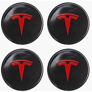 4 Stuks Wielnaaf Stickers Voor Tesla Model 3 Model X Model Y Model S 56Mm 3D Wiel center Hub Caps Auto Logo Stickers,normal-B