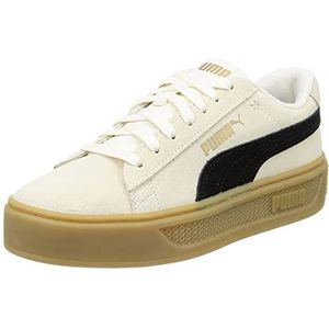 PUMA Smash Platform V3 suède sneakers voor dames 38 Pristine Black Gold White