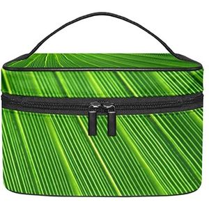 abstracte groene gras make-up organizer tas, reizen make-up tas organizer case draagbare cosmetische tas voor vrouwen en meisjes toiletartikelen, Meerkleurig, 22.5x15x13.8cm/8.9x5.9x5.4in