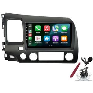 Android 14 Autoradio Sat Navi voor H-onda Civic (2008-2011) 9 Inch Touchscreen Multimedia Speler met Draadloze Carplay GPS Navigatie FM RDS Bluetooth 5G-WiFi SWC DSP,M120s