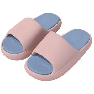 MdybF Slippers 4,0 cm dikke bodem schattige zachte sandalen badkamer slippers thuis badkamer slippers effen kleur badkamer wolk slippers antislip, Roze Blauw 4 0, 36/37 EU