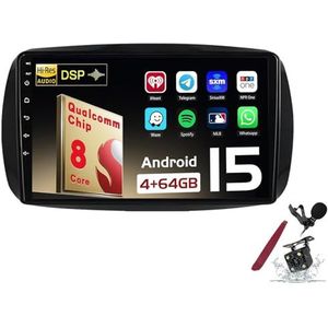 Android 15 Autoradio Sat Navi voor B-enz Smart (2014-2020) 9 Inch Touchscreen Multimedia Speler met Draadloze Carplay GPS Navigatie FM RDS Bluetooth 5G-WiFi SWC DSP,M120s