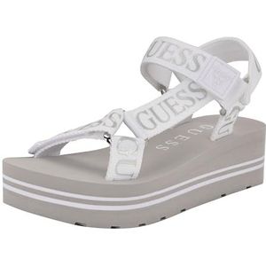 GUESS dames Avin Wedge Sandaal, Wit/Zilver 115, 9
