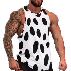 Zwart-wit dierenprint heren tanktop grafische mouwloze bodybuilding T-shirts casual strand T-shirt grappige sportschool spier