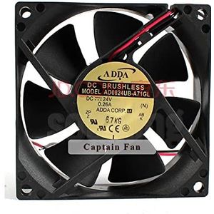 AD0824UB-A71GL ADDA Ventilator DC 24V Ventilator 0.26A 8cm 8025 2-Draads Axiale Koelventilator voor Kast