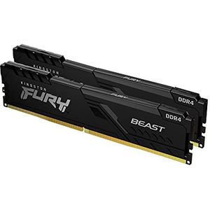 Kingston FURY Beast 16 GB (2x8 GB) 3600 MHz DDR4 CL17 desktopgeheugenkit met 2 KF436C17BBK2/16