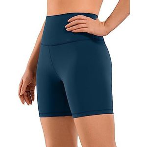 CRZ YOGA Yogashort Voor Dames Met Naakt Gevoel - 6 Inch Hoog Getailleerde Trainingsshorts Atletische Hardloopfietsbroek Franse marine S