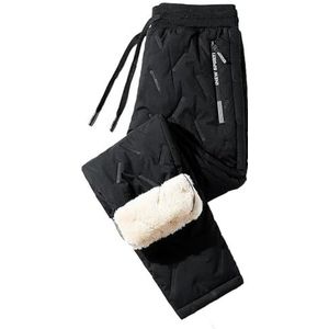 Thermobroek Heren Wintersport Joggingbroek Heren Gevoerde Zakken Met Ritssluiting Thermo Joggingbroek Heren Winterwarme Joggingbroek Met Fleece, S-7XL(Black B,6XL)