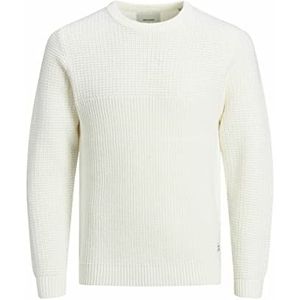 JACK & JONES Pullover met ronde hals en twee-weg weefsel, natuurlijk wit, XL