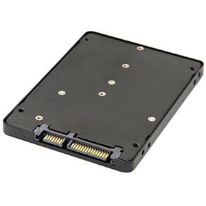 JSER B+M Socketsleutel 2 M.2 NGFF (SATA) SSD naar 2,5 SATA adapterkaartadapter met metalen behuizing, zwart