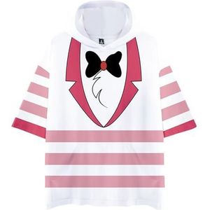 LUSIMIN Grappige Anime Print Hooded T-shirt Sportkleding Casual Hoodie, Unisex Anime Figuur T-shirts V-hals Hoodie, Korte Mouw Gepersonaliseerde Kleding Voor Cosplay Party, A, XXS