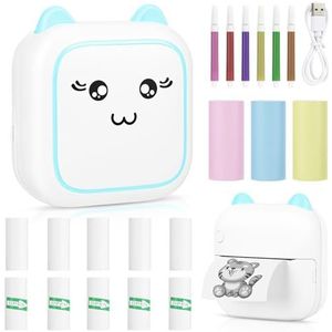 printer, draagbare fotoprinter, mini-printer, zakprinter, mini-thermische printer, inktvrije printer, bluetooth-printer en wifi-printer, voor studie-notities, memo's, foto's