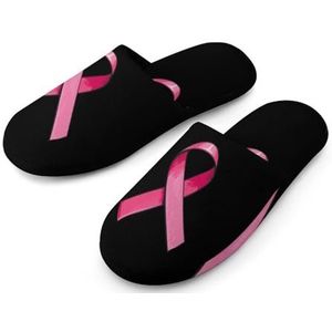 Roze Satijn Lint Vrouwen Katoenen Slippers Indoor Thuis Slippers Wasbare Slippers voor Vrouwen 38-39_(7-8)