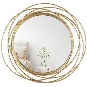 Mirrorize Grote 70 cm gouden ronde spiegel, cirkel ingelijste badkamer ijdelheid spiegel, muur spiegel voor woonkamer hal slaapkamer, make-up spiegel