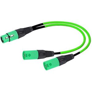 XLR Y-Splitter Kabel 3Pin XLR Female naar Dual 2 Male Kleur Y Koord Evenwichtige Microfoon Adapter Patch Kabel 0.3M-5M (Color : Green, Size : 3m)