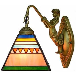 Tiffany Stijl Wandlamp Handgemaakte Gelaagd Glas Wandlamp Europese Retro Huis Wandlampen Voor Slaapkamer Bedside Gang Balkon Trap Gangje