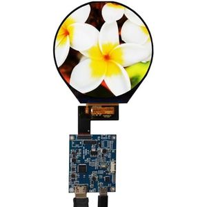 VSDISPLAY 3.4 inch 800x800 IPS MIPI 330nit Ronde LCD Scherm en 39 pins Controller Board, Micro USB Power Port