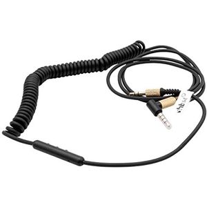 vhbw AUX-audiokabel compatibel met Marshall Kilburn 3, Major 3, Major 4 hoofdtelefoon met 3,5 mm jackstekker, 150-230 cm, goud/zwart
