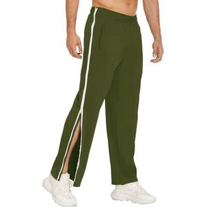 Trainingsbroek Voor Heren, Revalidatiebroek Afritsbroek Lichtgewicht Gymbroek, Joggingbroek, Sporthardloopbroek Met Doorlopende Ritssluiting,M-3XL joggingbroek(Green 2,3XL)