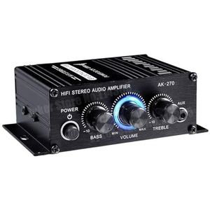 Versterker, Audio Versterkers for Auto Thuis Bass 2.0 Kanaals Hifi Geluidsversterkers Thuis Digitale 12V Mini Treble Power Versterken(AK-270)