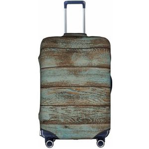 IguaTu Rustieke oude schuur houten bagagehoes, trolley koffer beschermende elastische hoes, anti-kras bagagehoes, past 45-70 cm bagage, Wit, XL