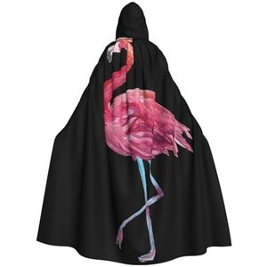 WURTON Flamingo's Print Hooded Mantel Unisex Volwassen Mantel Halloween Kerst Hooded Cape Voor Vrouwen Mannen