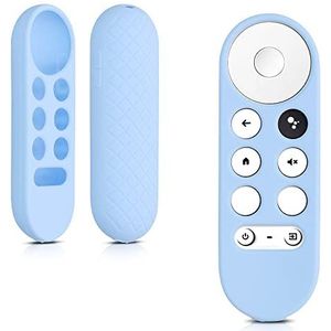 kwmobile Beschermhoes compatibel met Google Chromecast 2020 4K / Chromecast 2022 HD, siliconen tv-afstandsbediening, beschermhoes, schokbestendig, stof, krassen, lichtblauw