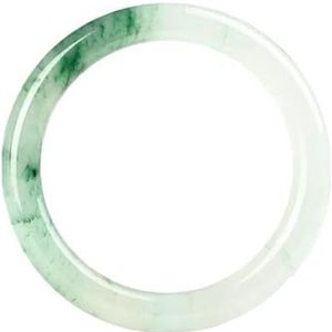 Jade Bangle Armband voor Vrouwen, Natuurlijke Echte Tianshancui Groen Wit Ronde Bangle, Eén maat, Agaat