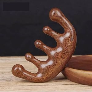 Massage kam natuurlijk hout brede tand haar kam multifunctionele hoofd massage kam groen sandelhout massage kam hoofd meridiaan (maat: zwart sandelhout)