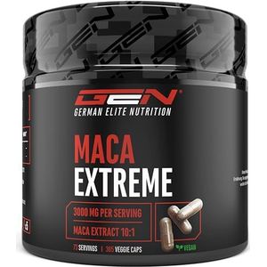 Maca Capsules Extreme - 365 capsules - Hooggedoseerd met 30.000mg per dagelijkse portie - Speciaal extract 10:1 - Veganistisch - German Elite Nutrition