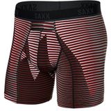Saxx kinetische lichte compressie mesh boxershort, optische berg/donkere baksteen - S rood
