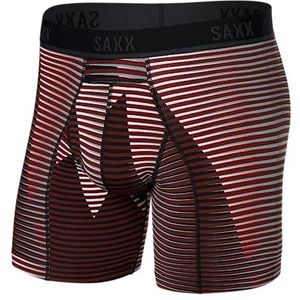 Saxx kinetische lichte compressie mesh boxershort, optische berg/donkere baksteen - S rood