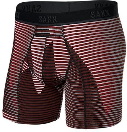 Saxx kinetische lichte compressie mesh boxershort, optische berg/donkere baksteen - S rood