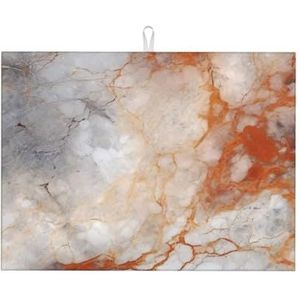 Marmeren textuur bedrukt, vaatdroogmatten, absorberende afdruiprek mat voor aanrecht gootsteen mat droogpad 41 x 46 cm