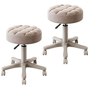 Barkrukken Lifting Verstelbare Stoel Rolling Barkruk met 360 ° draaibare Wielen Ronde Barkruk Medische Balie Schoonheidssalons Rolling Chair thuisbar