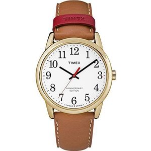 Timex Men's TW2R40100 Easy Reader 40th Anniversary Tan/White Leather Strap Watch
